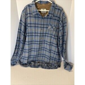 Legendary Whitetails Mens Flannel Shirt Sz 2XL Button Up Long Sleeve Blue Plaid